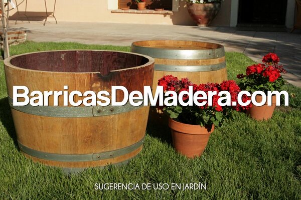 Barrica macetero barril jardinera